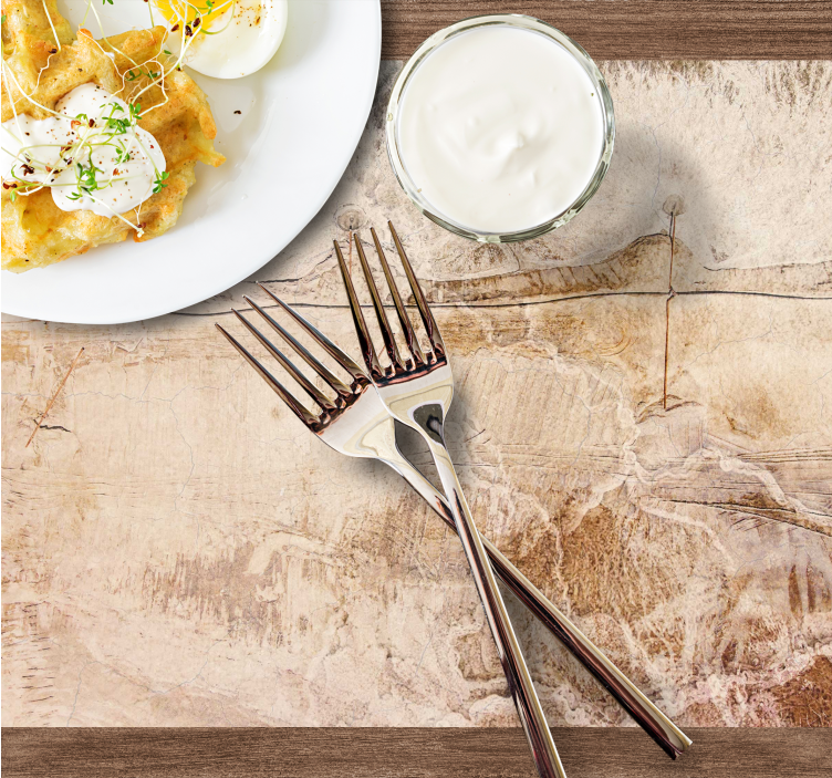 Tischset textur mit organischer holzoberfläche - TenStickers