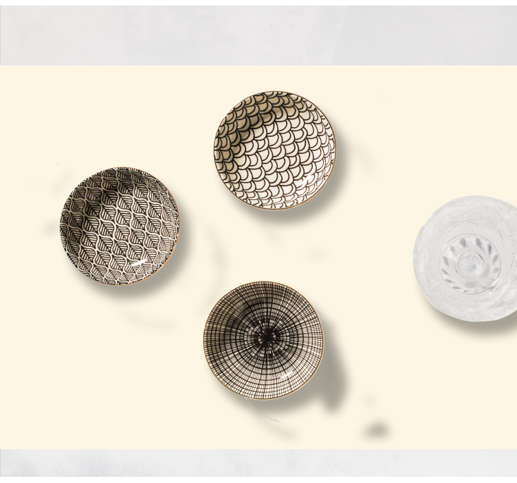 Tischset textur mit stilvollen gemusterten schalen - TenStickers