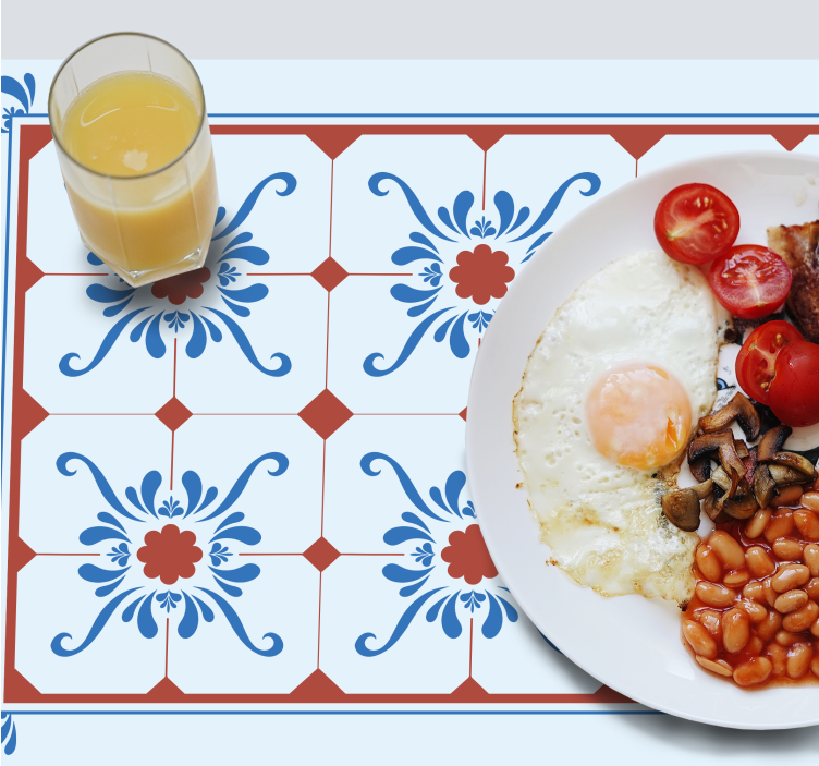 Tischset textur mit vintage floralem muster - TenStickers