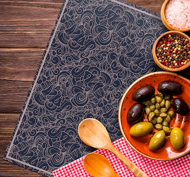 Tischset textur mit wirbelnden linienmustern - TenStickers