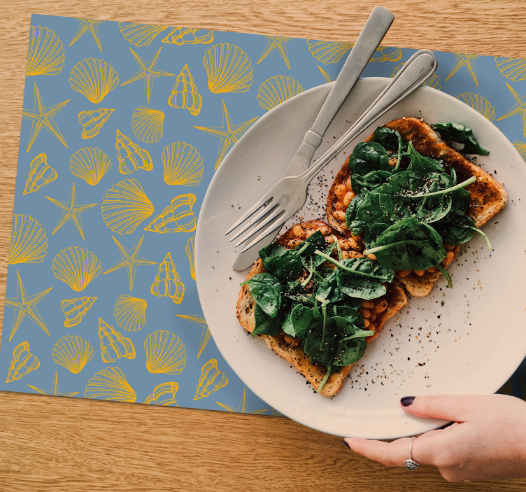 Tischset textur muschel muster teller - TenStickers