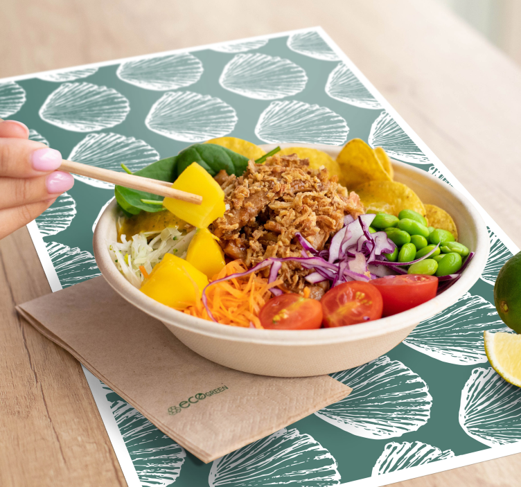 Tischset textur muschelmuster tisch - TenStickers