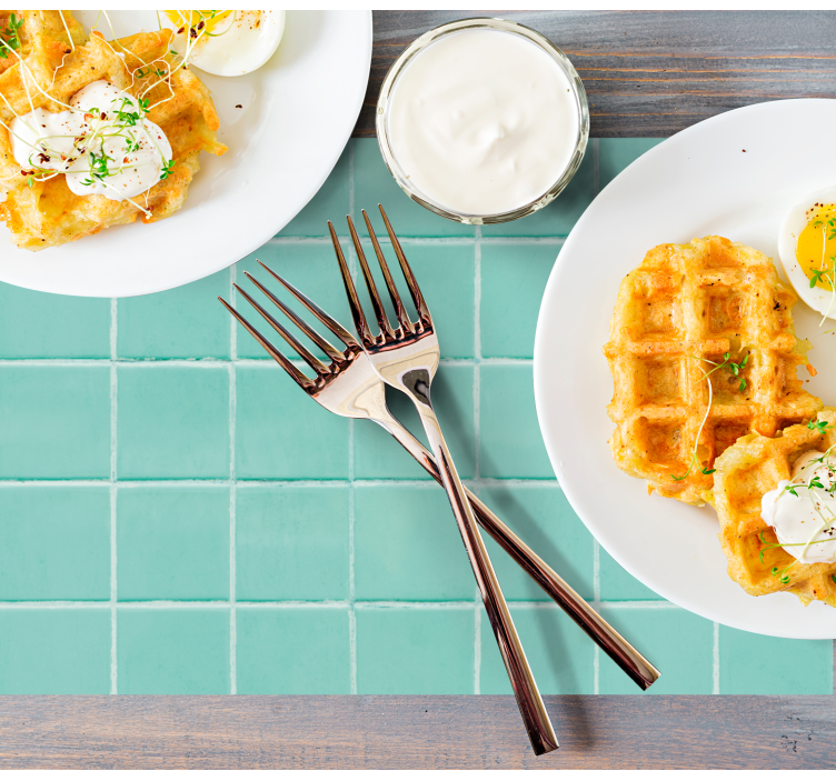 Tischset textur türkis fliesenoberfläche - TenStickers