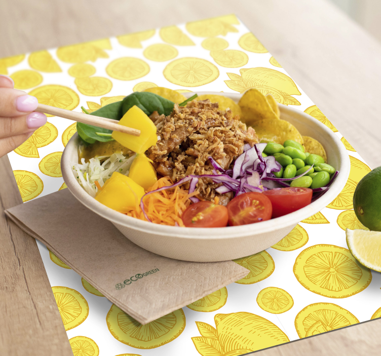 Tischset textur zitronenscheiben muster - TenStickers