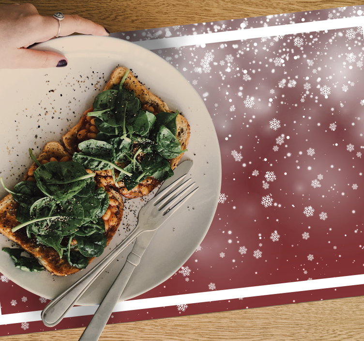 Tischset weihnachten festliche schneeflocken szene - TenStickers