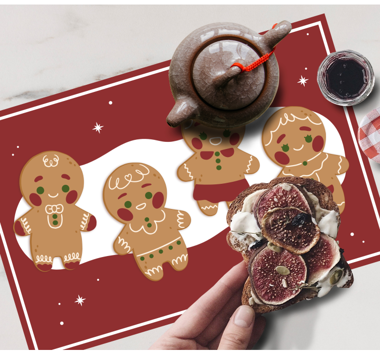 Tischset weihnachten lebkuchenmann figuren - TenStickers