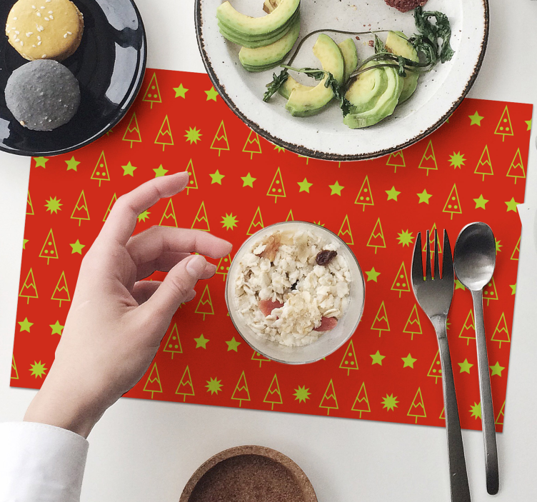 Tischset weihnachten mit festlichem baum-muster - TenStickers