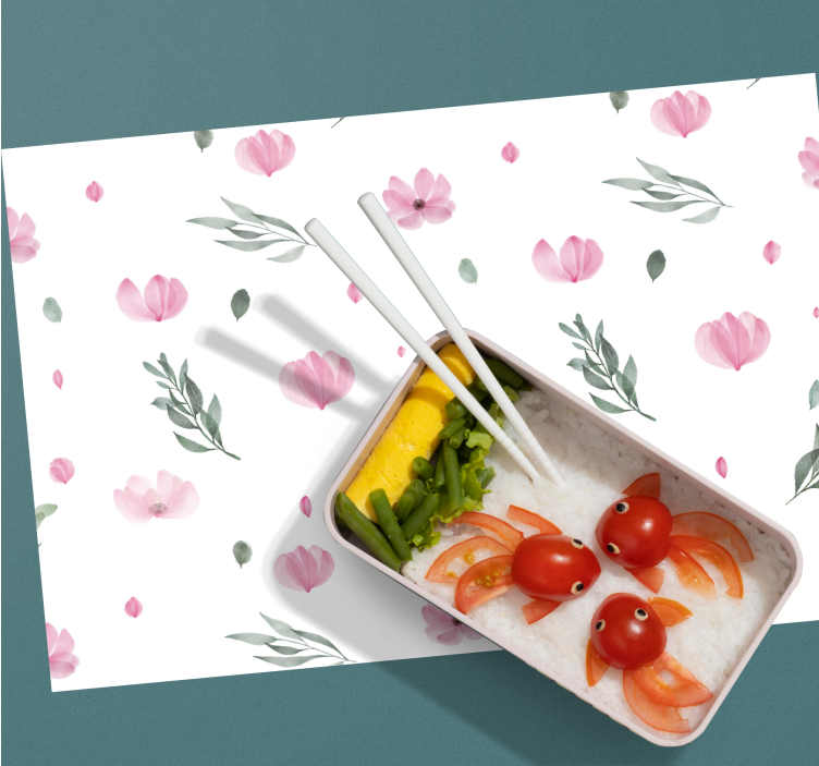 Tischset weihnachten mit floralem muster in sanften farben - TenStickers