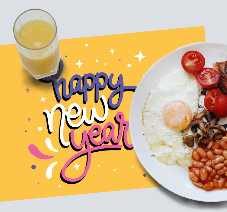 Tischset weihnachten mit neujahrs-typografie - TenStickers