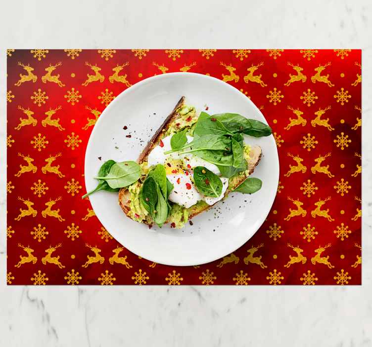Tischset weihnachten mit rotem rentier-muster - TenStickers