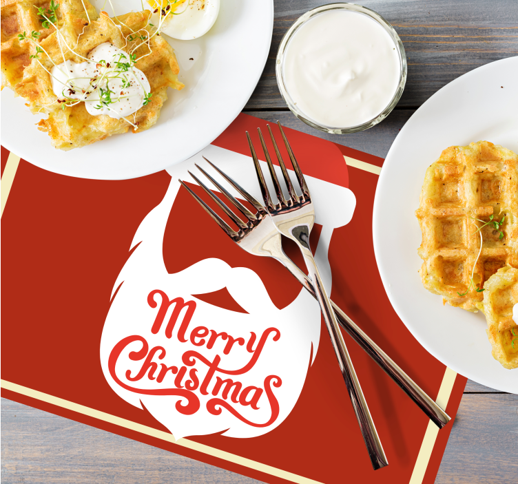 Tischset weihnachten mit santa bart grafik - TenStickers