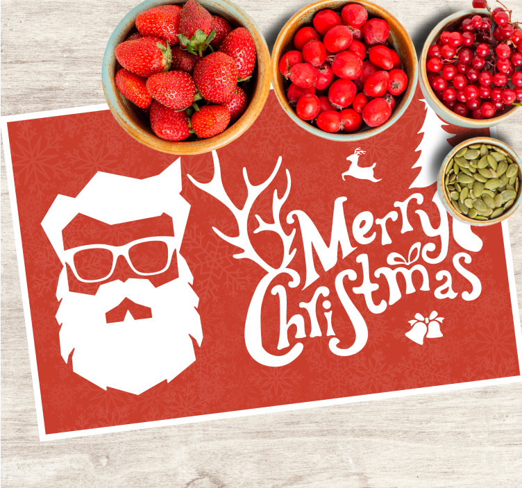 Tischset weihnachten santa mit brille - TenStickers