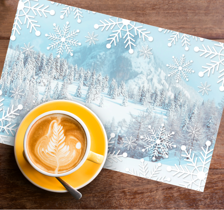 Tischset weihnachten schneeflocken winterlandschaft - TenStickers
