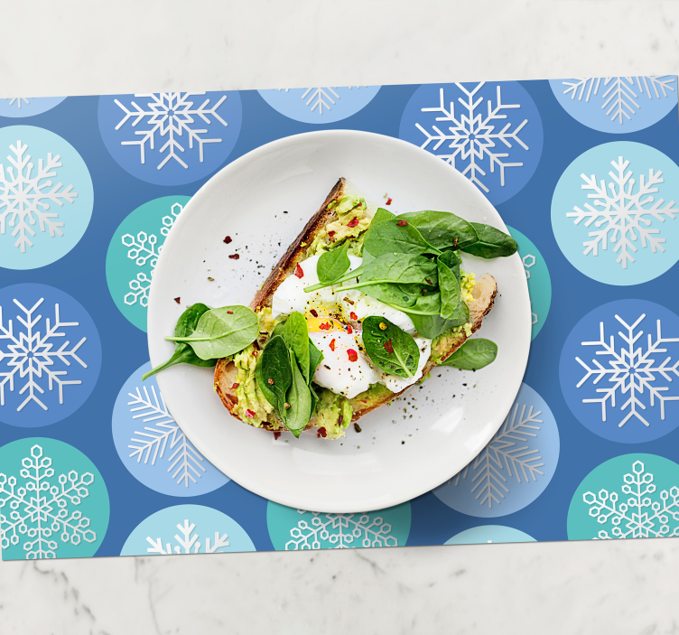 Tischset weihnachten schneeflockenmuster kreis - TenStickers