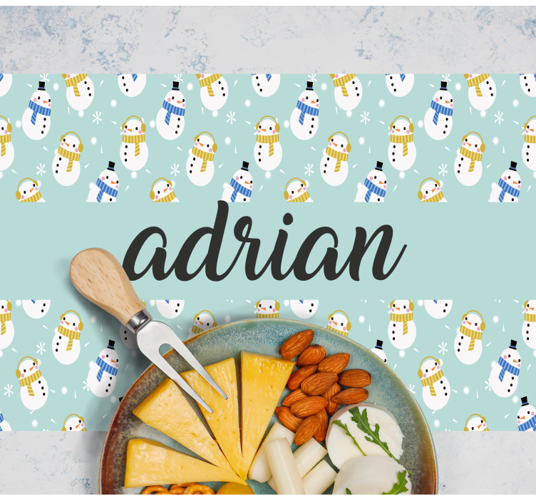 Tischset weihnachten schneemann personalisiertes design - TenStickers
