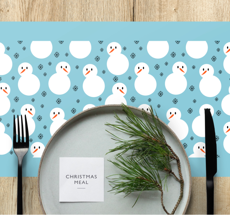 Tischset weihnachten schneemann wintermuster - TenStickers