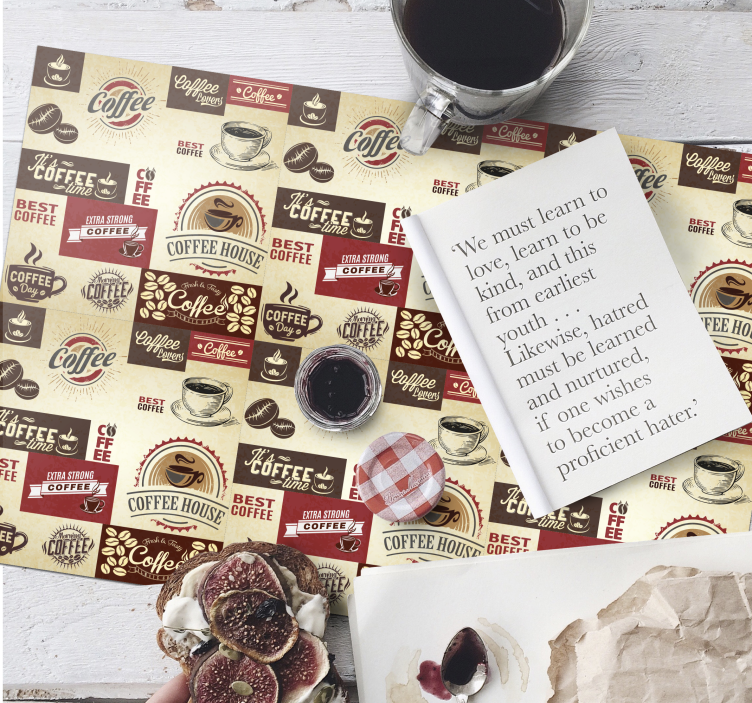 Tischset Zuhause Retro Kaffee Designs - TenStickers