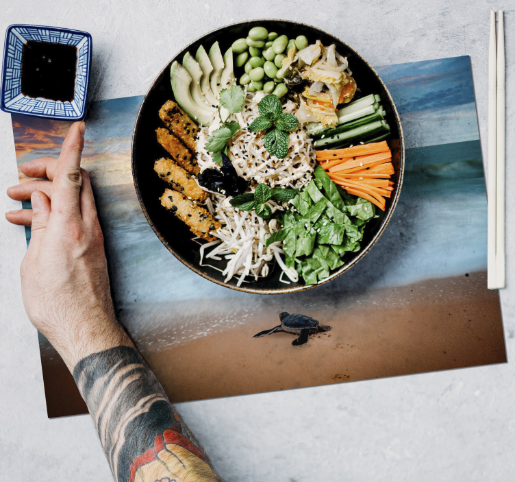 Tischset zuhause schildkröte am strand - TenStickers