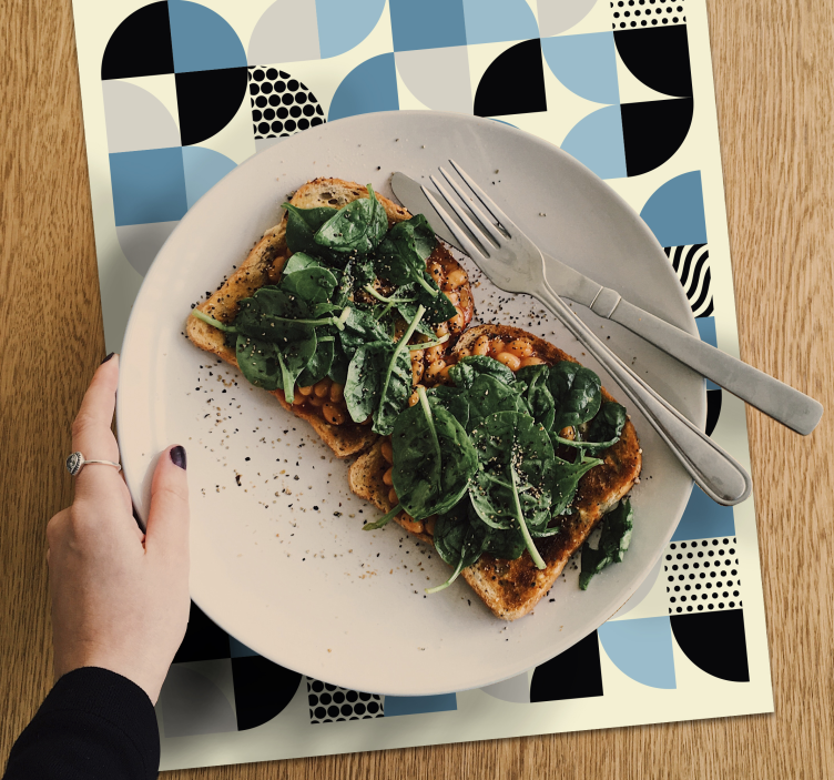 Tischsets originell Blaues Bauhaus Muster - TenStickers