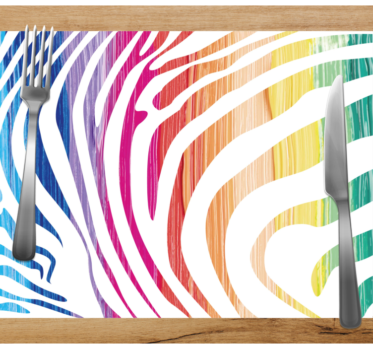 Tischsets originell bunte zebrastripes - TenStickers
