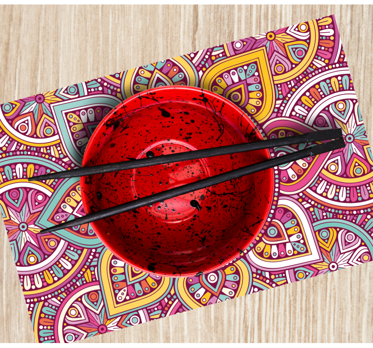 Tischsets originell buntes mandala muster - TenStickers