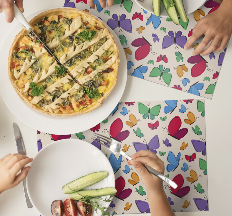 Tischsets originell farbenfrohe schmetterlingsanordnung - TenStickers