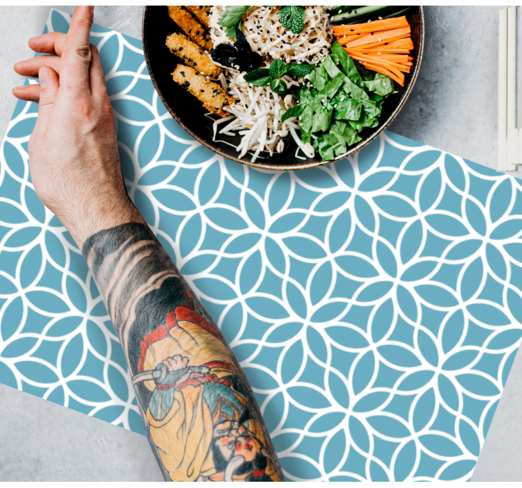 Tischsets originell Fliesen und blumen - TenStickers