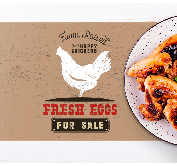 Tischsets originell frisch vom bauernhof huhn - TenStickers