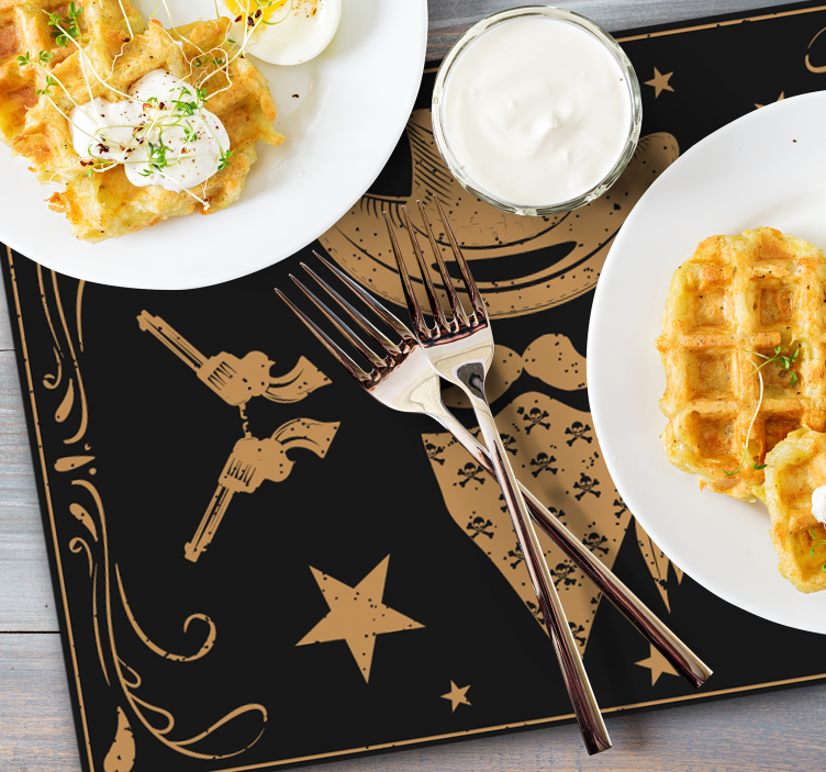 Tischsets originell im cowboy-stil - TenStickers