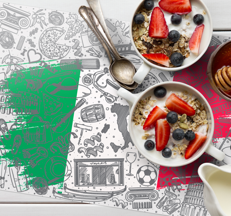 Tischsets originell im italienischen kulinarikstil - TenStickers