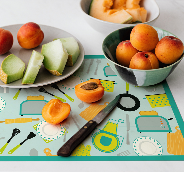 Tischsets originell im küchenutensilien-design - TenStickers