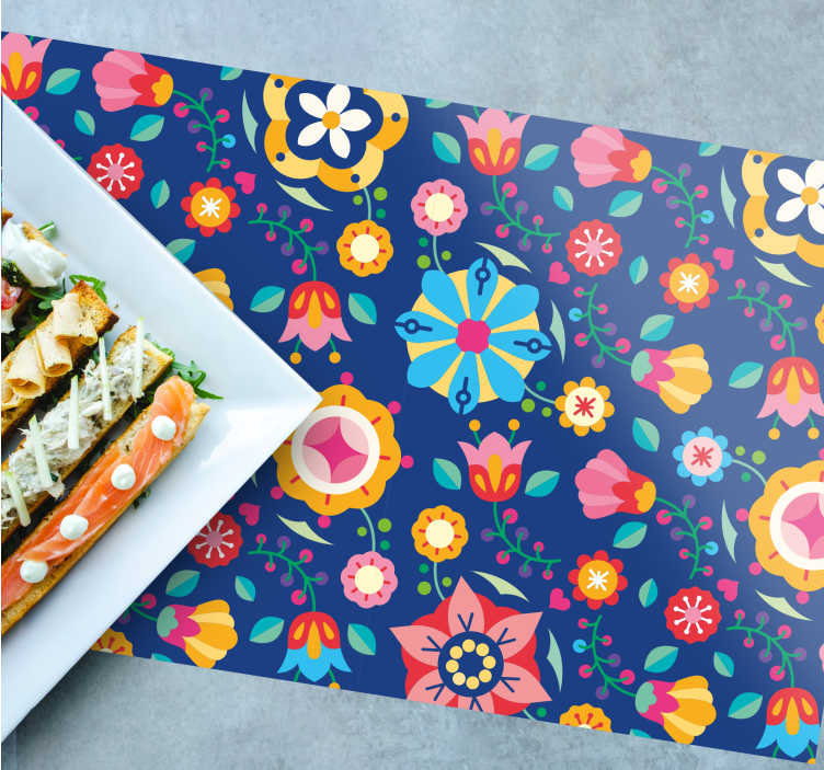 Tischsets originell im lebhaften blumenstil - TenStickers