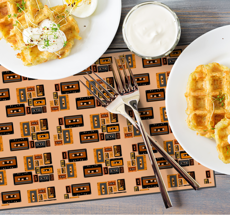 Tischsets originell im retro kassettenmuster - TenStickers