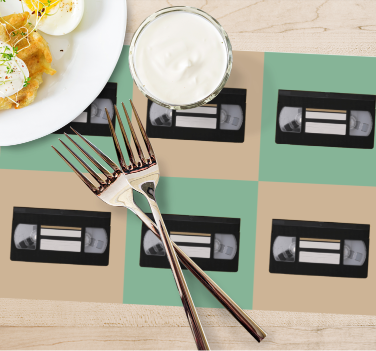 Tischsets originell im vintage vhs tape design - TenStickers