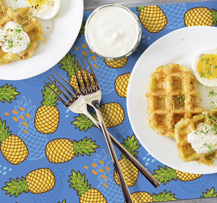 Tischsets originell mit ananas-muster hintergrund - TenStickers