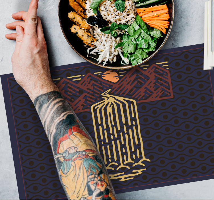 Tischsets originell mit bergwasserfall-motiv - TenStickers