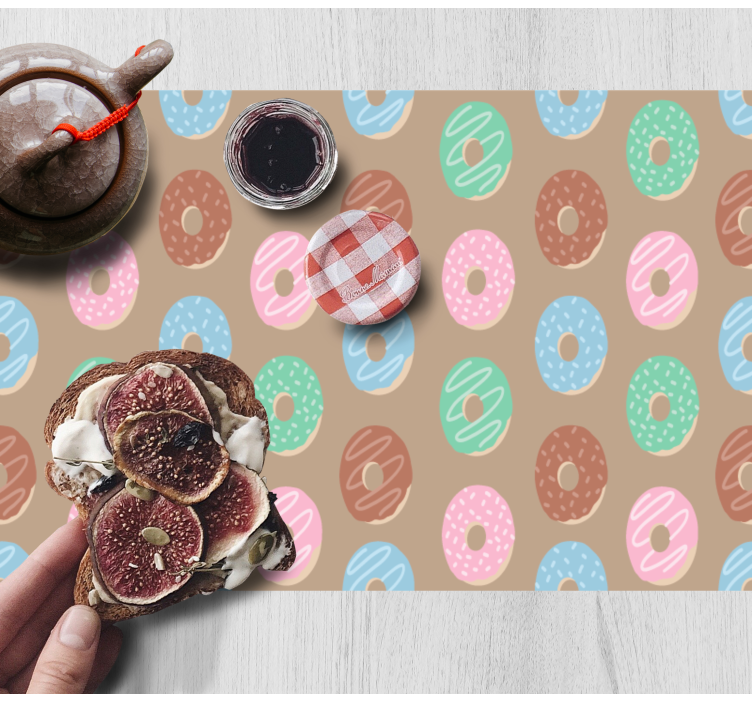 Tischsets originell mit buntem donut-motiv - TenStickers