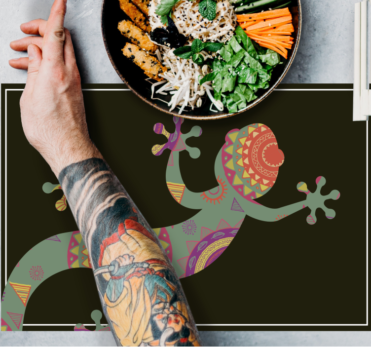 Tischsets originell mit buntem eidechsenmotiv - TenStickers