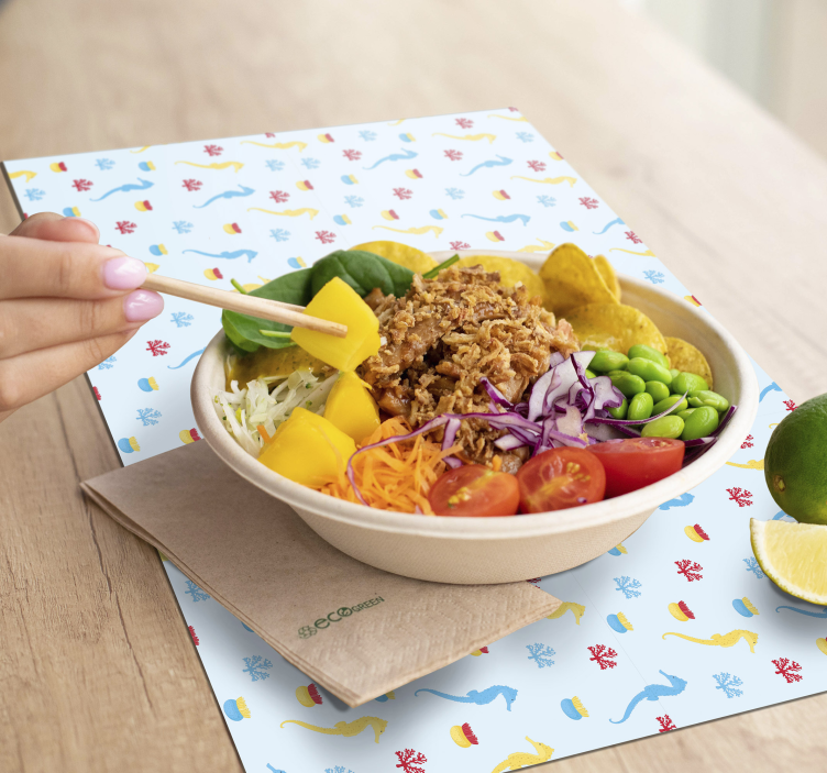 Tischsets originell mit buntem unterwasser-muster - TenStickers