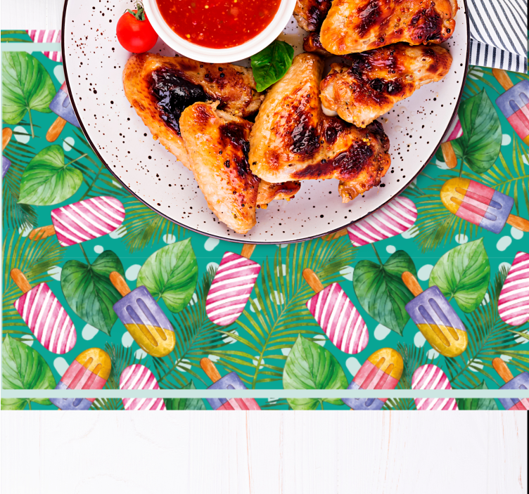 Tischsets originell mit bunten eis-pops - TenStickers