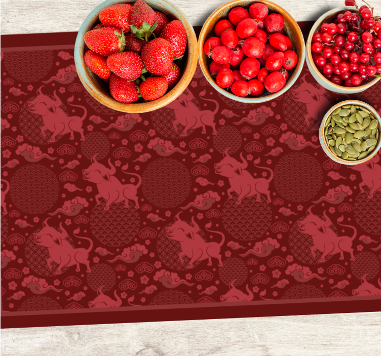 Tischsets originell mit charmantem bullenmuster - TenStickers