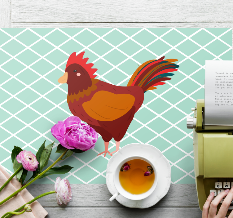 Tischsets originell mit charmantem hahn-design - TenStickers