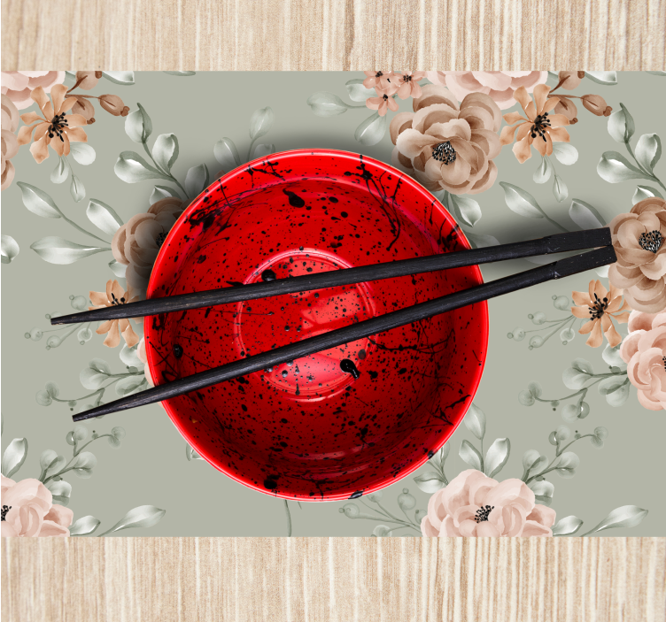 Tischsets originell mit floralem hintergrund - TenStickers