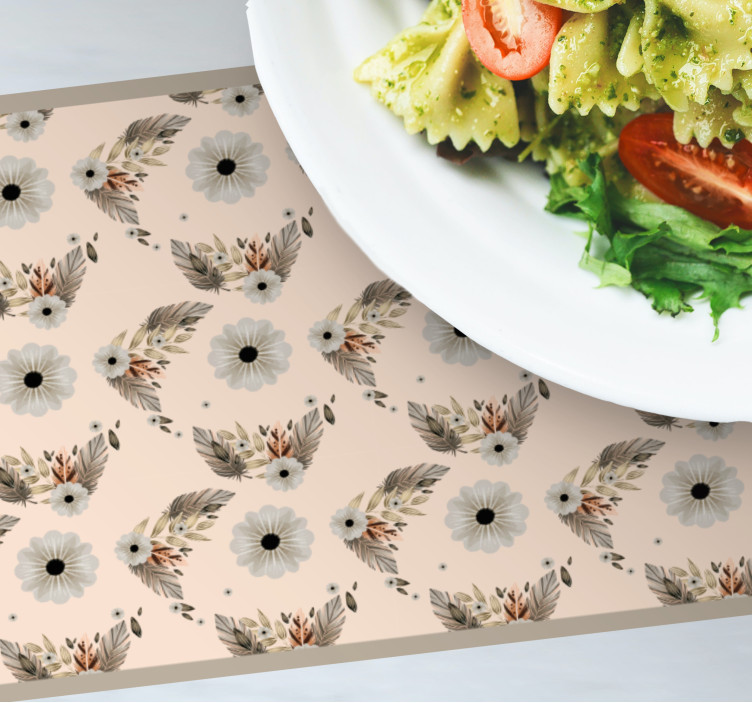 Tischsets originell mit floralen blattmotiven - TenStickers