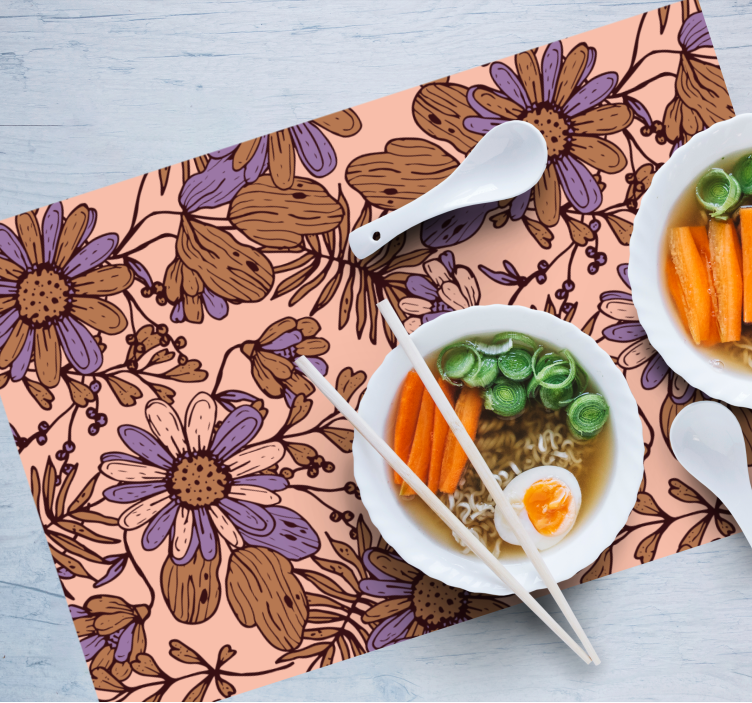 Tischsets originell mit floralen motiven - TenStickers