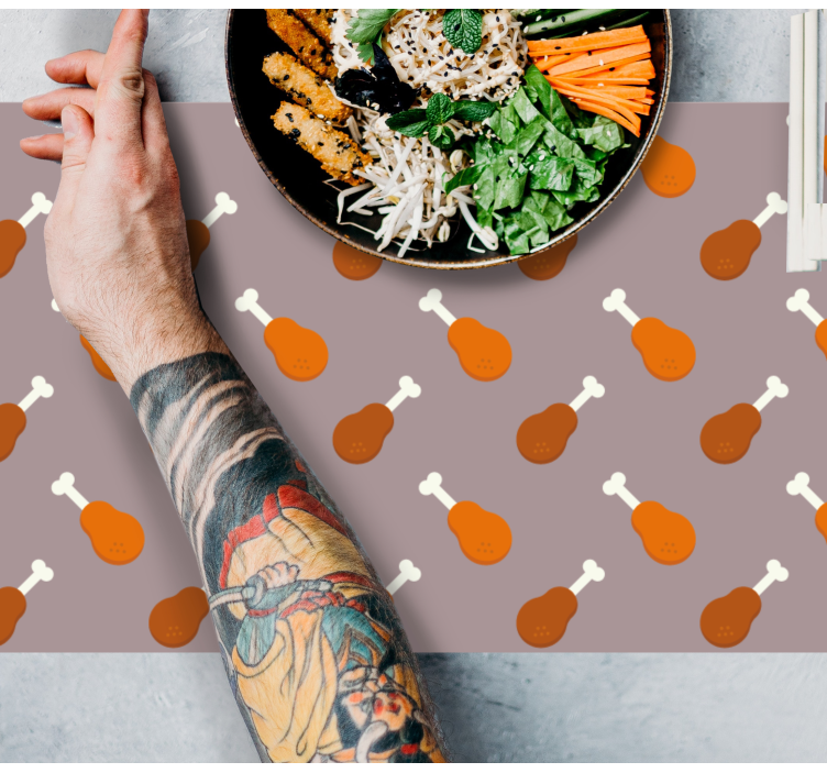 Tischsets originell mit hühnerbeinen-muster - TenStickers