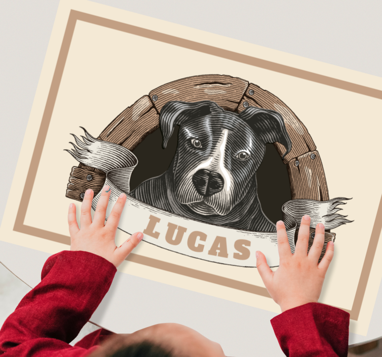 Tischsets originell mit hunde-porträt-illustration - TenStickers
