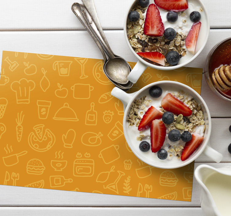 Tischsets originell mit küchenikonen-muster - TenStickers