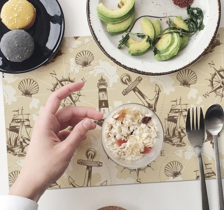 Tischsets originell mit maritimen mustern - TenStickers