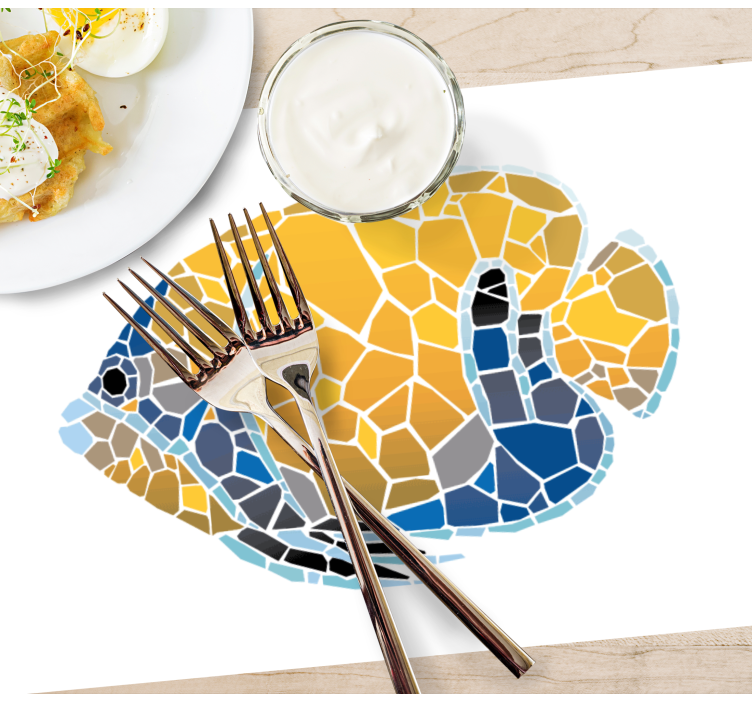 Tischsets originell mit mosaikfisch-illustration - TenStickers